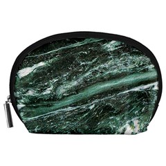 Green Marble Stone Texture Emerald  Accessory Pouches (large)  by paulaoliveiradesign