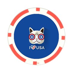 Cat I Love Usa Poker Chip