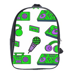 Green Music Pattern School Bags(large)  by TheLimeGreenFlamingo