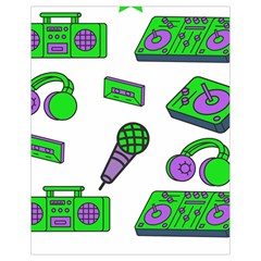 Green Music Pattern Drawstring Bag (small)