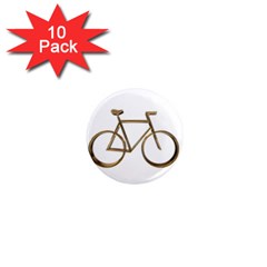 Elegant Gold Look Bicycle Cycling  1  Mini Magnet (10 Pack)  by yoursparklingshop