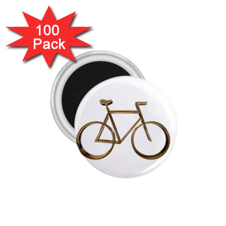 Elegant Gold Look Bicycle Cycling  1.75  Magnets (100 pack) 