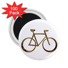 Elegant Gold Look Bicycle Cycling  2 25  Magnets (100 Pack)  by yoursparklingshop