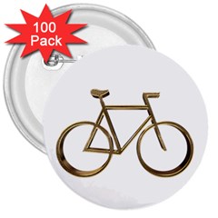 Elegant Gold Look Bicycle Cycling  3  Buttons (100 Pack)  by yoursparklingshop