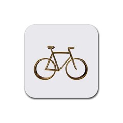 Elegant Gold Look Bicycle Cycling  Rubber Coaster (square) 