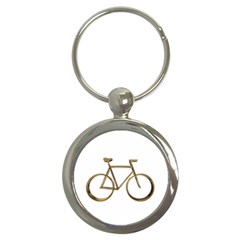 Elegant Gold Look Bicycle Cycling  Key Chains (round) 