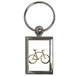 Elegant Gold Look Bicycle Cycling  Key Chains (Rectangle)  Front