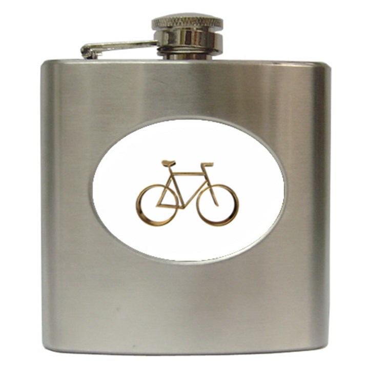 Elegant Gold Look Bicycle Cycling  Hip Flask (6 oz)