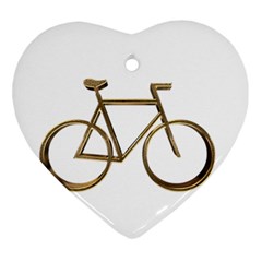 Elegant Gold Look Bicycle Cycling  Heart Ornament (two Sides) by yoursparklingshop