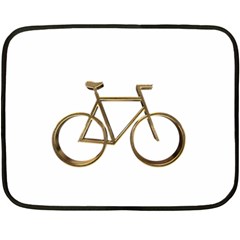 Elegant Gold Look Bicycle Cycling  Double Sided Fleece Blanket (mini)  by yoursparklingshop