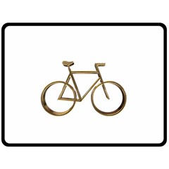 Elegant Gold Look Bicycle Cycling  Fleece Blanket (large)  by yoursparklingshop