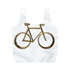 Elegant Gold Look Bicycle Cycling  Full Print Recycle Bags (m)  by yoursparklingshop