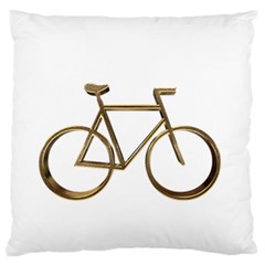 Elegant Gold Look Bicycle Cycling  Large Flano Cushion Case (two Sides) by yoursparklingshop