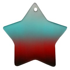 Frosted Blue and Red Ornament (Star)