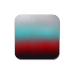 Frosted Blue and Red Rubber Coaster (Square) 