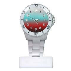 Frosted Blue and Red Plastic Nurses Watch