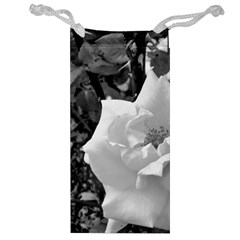 White Rose Black Back Ground Greenery ! Jewelry Bag by CreatedByMeVictoriaB