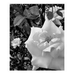 White Rose Black Back Ground Greenery ! Shower Curtain 60  X 72  (medium)  by CreatedByMeVictoriaB