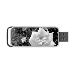 White Rose Black Back Ground Greenery ! Portable Usb Flash (two Sides) by CreatedByMeVictoriaB