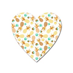 Seamless Summer Fruits Pattern Heart Magnet by TastefulDesigns