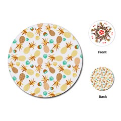 Seamless Summer Fruits Pattern Playing Cards (round)  by TastefulDesigns