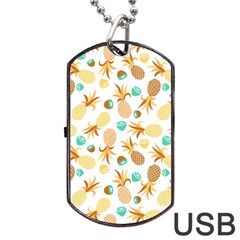 Seamless Summer Fruits Pattern Dog Tag Usb Flash (two Sides)