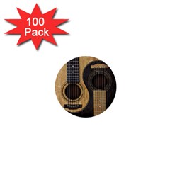 Old And Worn Acoustic Guitars Yin Yang 1  Mini Buttons (100 Pack)  by JeffBartels
