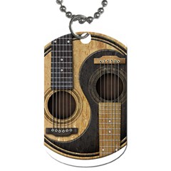 Old And Worn Acoustic Guitars Yin Yang Dog Tag (one Side)