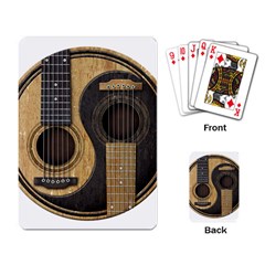 Old And Worn Acoustic Guitars Yin Yang Playing Card by JeffBartels