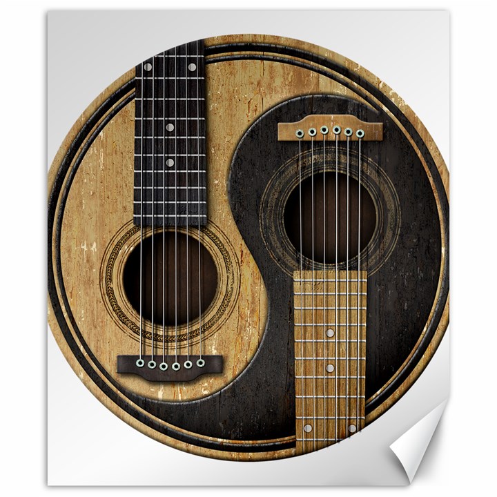 Old And Worn Acoustic Guitars Yin Yang Canvas 20  x 24  