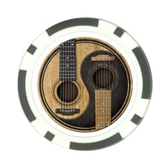 Old And Worn Acoustic Guitars Yin Yang Poker Chip Card Guard