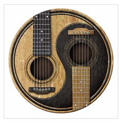 Old And Worn Acoustic Guitars Yin Yang Large Satin Scarf (square)