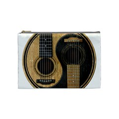 Old And Worn Acoustic Guitars Yin Yang Cosmetic Bag (medium)  by JeffBartels