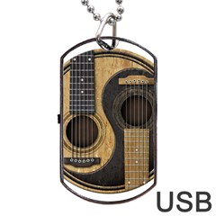 Old And Worn Acoustic Guitars Yin Yang Dog Tag Usb Flash (one Side) by JeffBartels