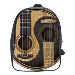 Old And Worn Acoustic Guitars Yin Yang School Bags (xl)  by JeffBartels