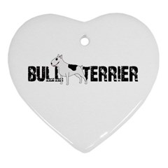 Bull Terrier  Heart Ornament (two Sides) by Valentinaart