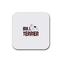 Bull Terrier  Rubber Coaster (square)  by Valentinaart