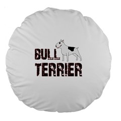 Bull Terrier  Large 18  Premium Round Cushions by Valentinaart