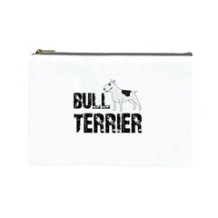 Bull Terrier  Cosmetic Bag (large)  by Valentinaart