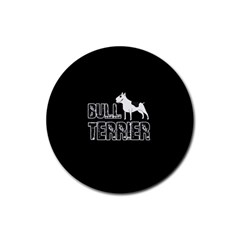 Bull Terrier  Rubber Round Coaster (4 Pack)  by Valentinaart