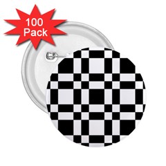 Checkerboard Black And White 2 25  Buttons (100 Pack)  by Colorfulart23