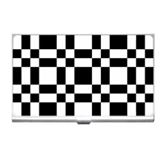 Checkerboard Black And White Business Card Holders by Colorfulart23