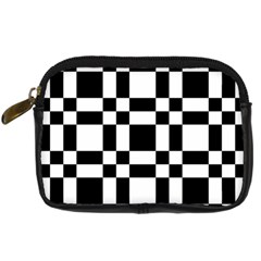 Checkerboard Black And White Digital Camera Cases by Colorfulart23