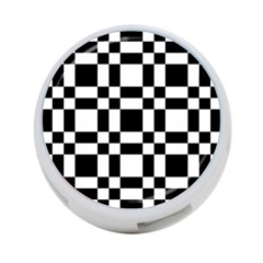 Checkerboard Black And White 4-port Usb Hub (two Sides)  by Colorfulart23