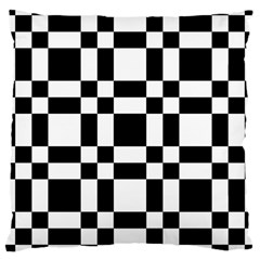 Checkerboard Black And White Large Cushion Case (two Sides) by Colorfulart23