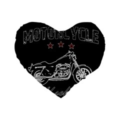 Motorcycle Old School Standard 16  Premium Heart Shape Cushions by Valentinaart