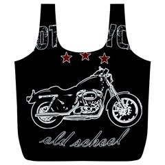 Motorcycle Old School Full Print Recycle Bags (l)  by Valentinaart