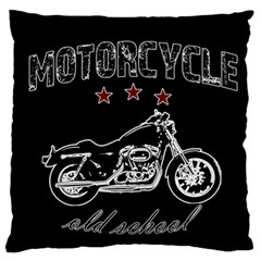 Motorcycle Old School Large Flano Cushion Case (one Side) by Valentinaart