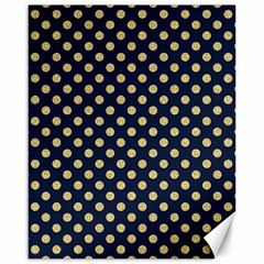 Navy/gold Polka Dots Canvas 16  X 20   by Colorfulart23