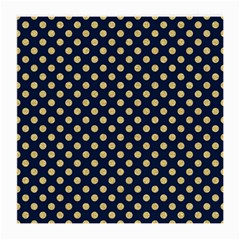Navy/gold Polka Dots Medium Glasses Cloth (2-side) by Colorfulart23